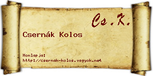 Csernák Kolos névjegykártya